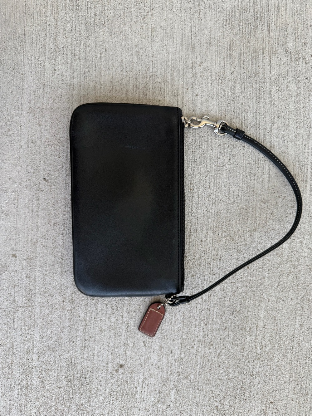 Vintage Coach Black Leather Buckle Wristlet Baguette Y2K Mini Purse 7” Shoulder - Picture 9 of 10